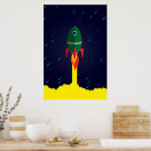 Raumschiff-Astronautin Poster (Küche)