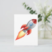 Raumschiff Cartoon Postkarte (Stehend Vorderseite)