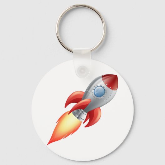 Raumschiff Cartoon Schlüsselanhänger (Vorderseite)