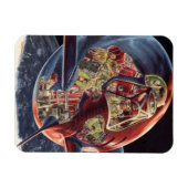 Raumschiff der Vintagen Science Fiction Magnet (Horizontal)