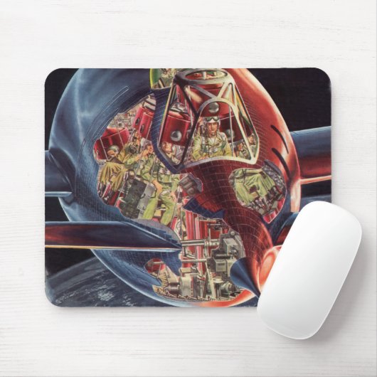 Raumschiff der Vintagen Science Fiction Mousepad (Mit Mouse)