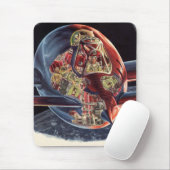 Raumschiff der Vintagen Science Fiction Mousepad (Mit Mouse)