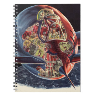 Raumschiff der Vintagen Science Fiction Notizblock