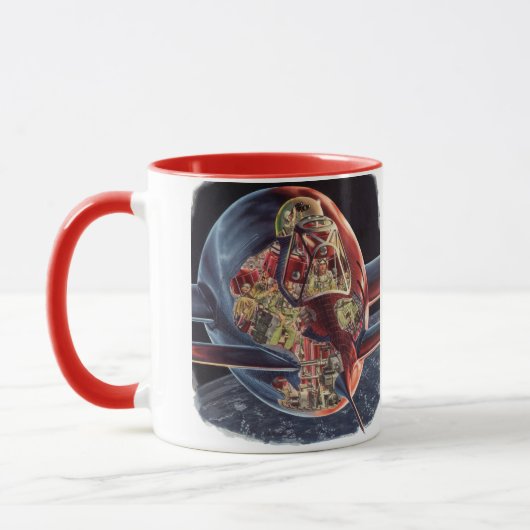 Raumschiff der Vintagen Science Fiction Tasse (Links)