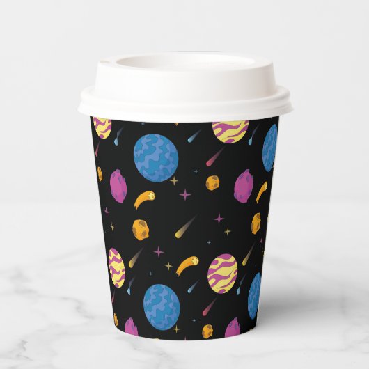 Raumschiff durch Galaxie Pappbecher (Rückseite)