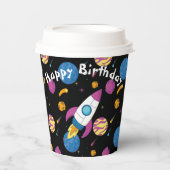 Raumschiff durch Galaxie Pappbecher (Vorderseite)