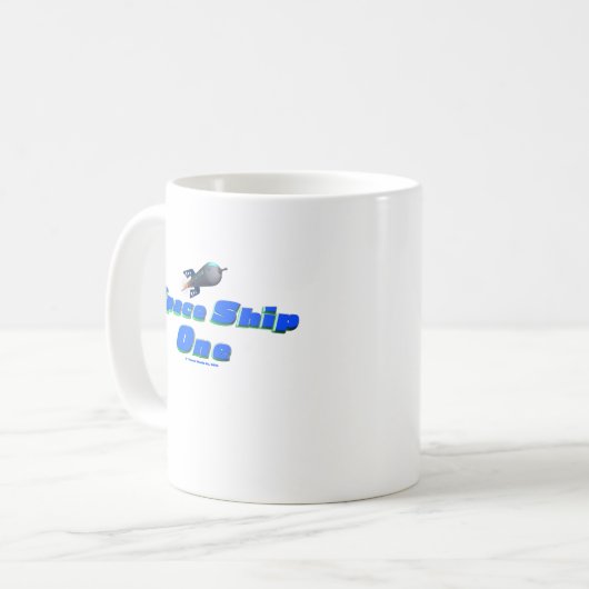 Raumschiff Eine weiße Tasse (Vorderseite Links)