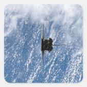 Raumschiff-Endeavour 18 Quadratischer Aufkleber (Vorderseite)