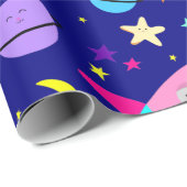 Raumschiff-Galaxie Geschenkpapier (Rolleneckpunkt)