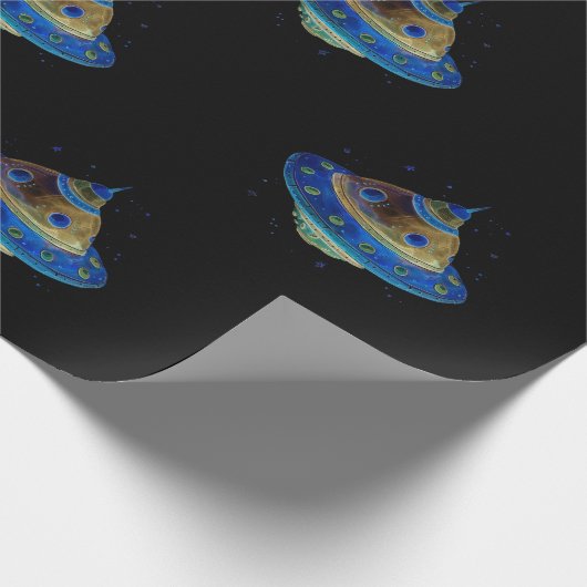 Raumschiff Geschenkpapier (Ecke)