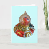 Raumschiff-Glasweihnachtsverzierung Feiertagskarte (Vorderseite)