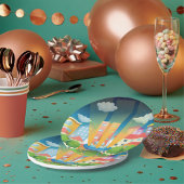 Raumschiff in den City Paper Tellern Pappteller