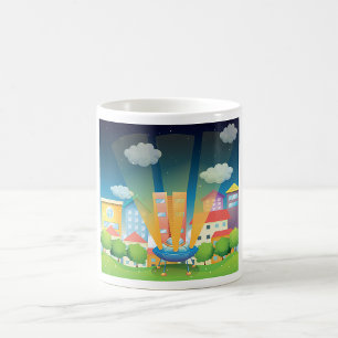 Raumschiff in der City-Tasse Kaffeetasse