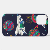 Raumschiff in Galaxy nahtloses Muster. Hintergrund Case-Mate iPhone Hülle (Rückseite (Horizontal))