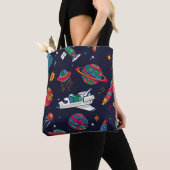Raumschiff in Galaxy nahtloses Muster. Hintergrund Tasche (Von Nahem)