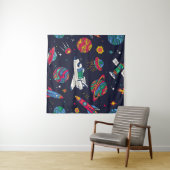 Raumschiff in Galaxy nahtloses Muster. Hintergrund Wandteppich (Beispiel (Horizontal))