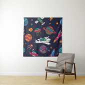 Raumschiff in Galaxy nahtloses Muster. Hintergrund Wandteppich (Beispiel)