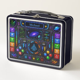 Raumschiff-Kontrollfeld Personalisierter Name Metall Brotdose