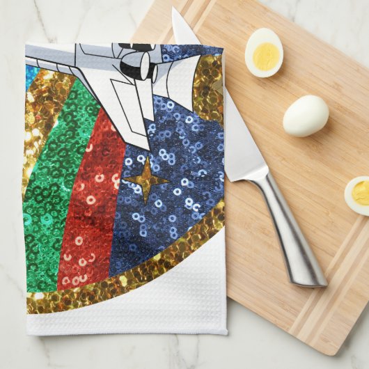 Raumschiff Küchentuch (Viertel Falte)