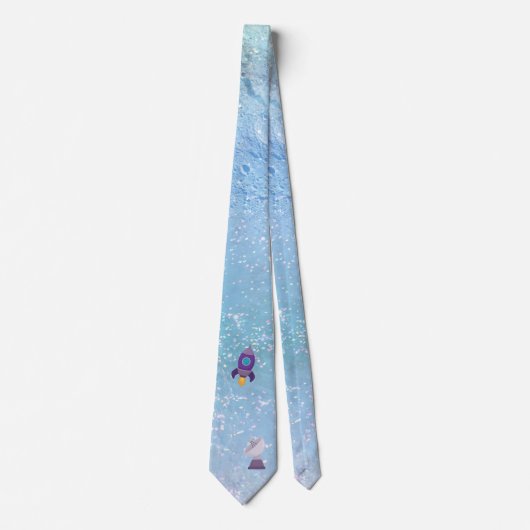 Raumschiff mit Satellit zum Mond Krawatte (Vorderseite)