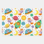 Raumschiff-Muster Geschenkpapier Set (Vorderseite 2)