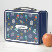 Raumschiff Muster individuelle Name Lunch Boxen (Beispiel)