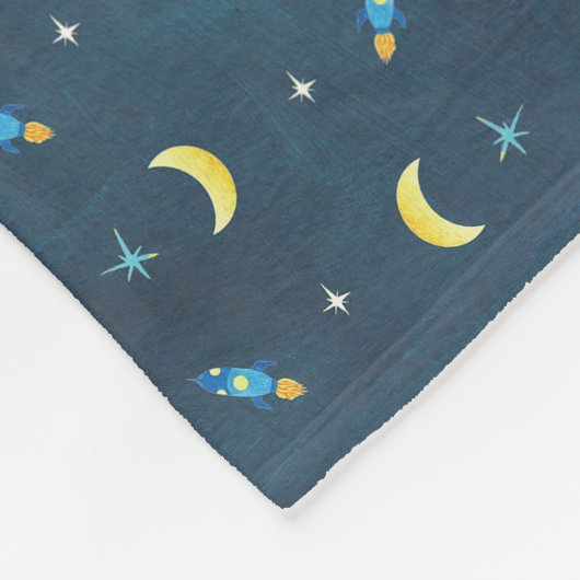 Raumschiff-Musterkids Fleecedecke (Ecke)