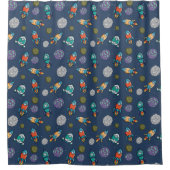 Raumschiff Pattern Duschvorhang (Vorderseite)