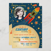 Raumschiff-Planeten-u. Einladung (Vorne/Hinten)