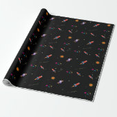 Raumschiff Planets Stars Geschenkpapier (Ungerollt)