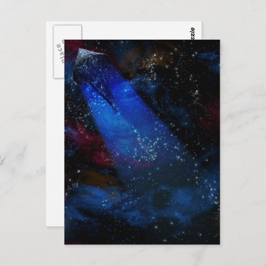 Raumschiff Postkarte (Vorne/Hinten)