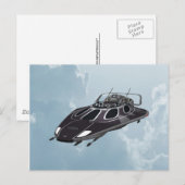 Raumschiff Postkarte (Vorne/Hinten)