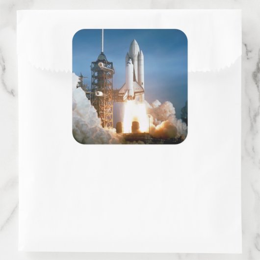 "Raumschiff" Quadratischer Aufkleber (Tasche)