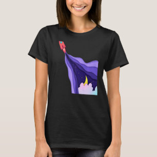 Raumschiff-Rakete, die vom Mond abbricht T-Shirt