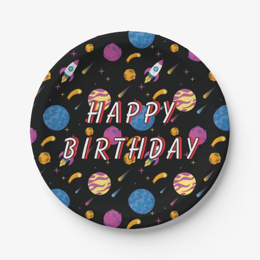 Raumschiff Reise Galaxy Muster Pappteller (Vorderseite)