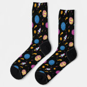 Raumschiff Reise Galaxy Muster Socken (Linkes Detail)