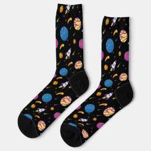 Raumschiff Reise Galaxy Muster Socken