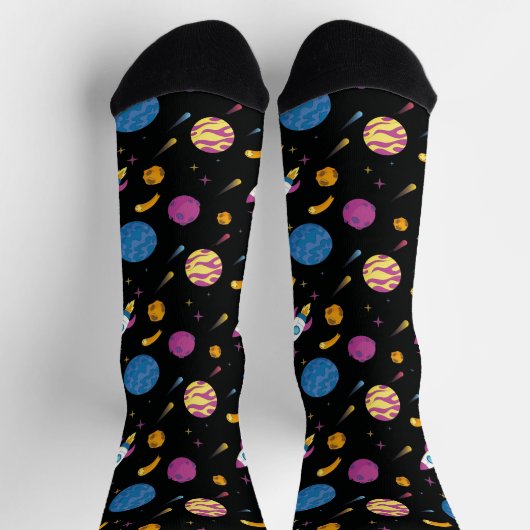 Raumschiff Reise Galaxy Muster Socken (Oben)