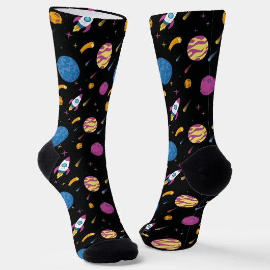 Raumschiff Reise Galaxy Muster Socken (Gewinkelt)