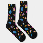 Raumschiff Reise Galaxy Muster Socken (Rechts)
