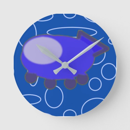 Raumschiff Runde Wanduhr (Vorderseite)