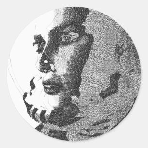 Raumschiff Runder Aufkleber