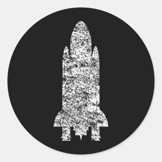 Raumschiff Runder Aufkleber (Vorderseite)