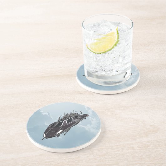 Raumschiff Sandstein Untersetzer (Seite)