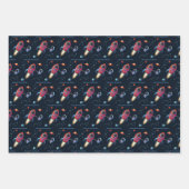 Raumschiff | UFO Alien Astronaut Birthday Geschenkpapier Set (Vorderseite)