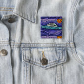 Raumschiff UFO Alien UAP paranormal Button (Beispiel)