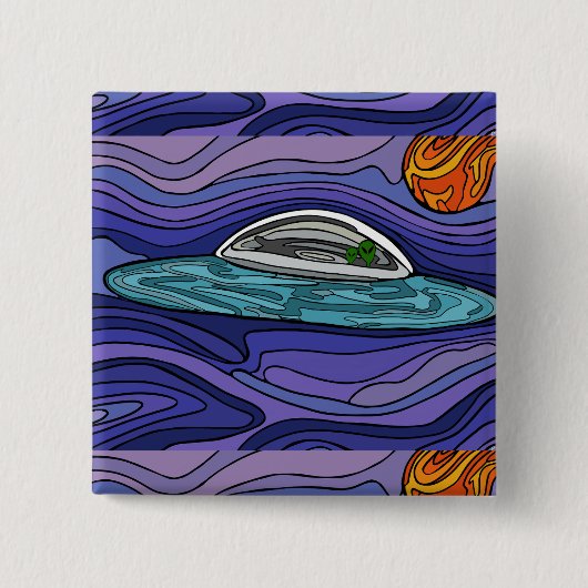 Raumschiff UFO Alien UAP paranormal Button (Vorderseite)
