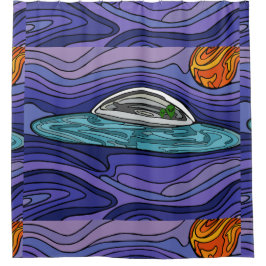 Raumschiff UFO Alien UAP paranormal Duschvorhang