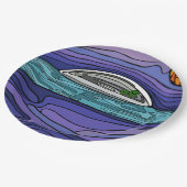 Raumschiff UFO Alien UAP paranormal Pappteller (Schrägansicht)