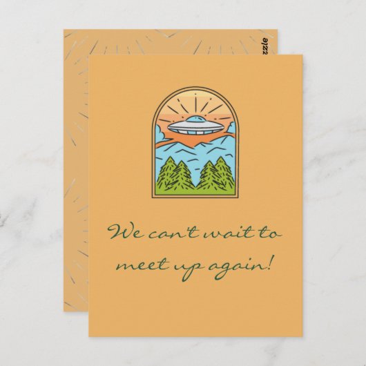 Raumschiff UFO Space Besucher treffen sich wieder Postkarte (Vorne/Hinten)